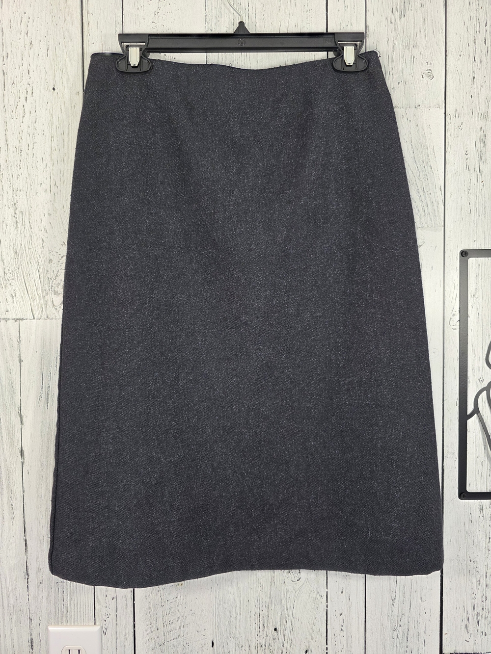 Charcoal Grey Wool Blend Feel A-Line Pencil Skirt Fully Lined Estimate Size 6